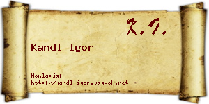Kandl Igor névjegykártya